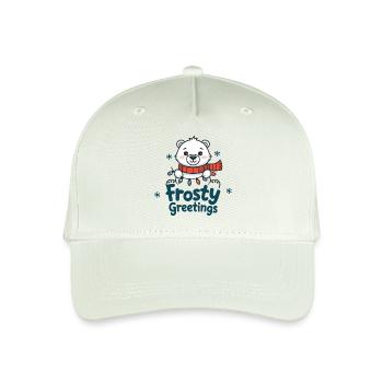 Frostige Grüße – Eisbär mit Lichterkette - Kinder Bio Basecap - Helles Mintgrün - Vorne