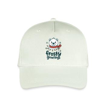 Frostige Grüße – Eisbär mit Lichterkette - Kinder Bio Basecap - Helles Mintgrün - Vorne