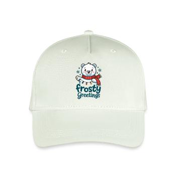 Frostige Grüße – Eisbär mit Lichterkette - Kinder Bio Basecap - Helles Mintgrün - Vorne