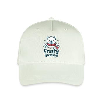 Frostige Grüße – Eisbär mit Lichterkette - Kinder Bio Basecap - Helles Mintgrün - Vorne