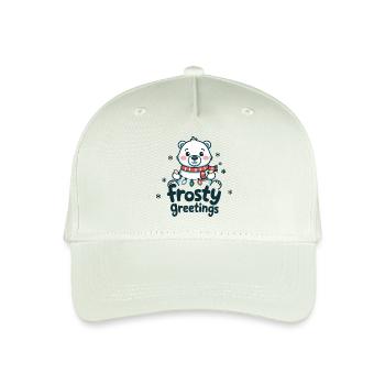 Frostige Grüße – Eisbär mit Lichterkette - Kinder Bio Basecap - Helles Mintgrün - Vorne