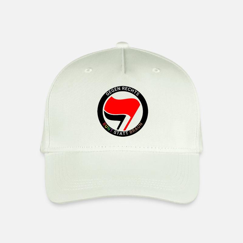 Antifa - Bunt statt Braun - Kinder Bio Basecap - Helles Mintgrün