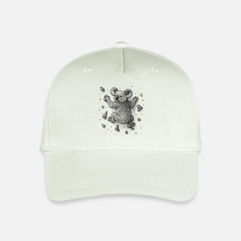 Bouldern Koala Bär Klettern Zeichnung Geschenk - Kinder Bio Basecap - Helles Mintgrün
