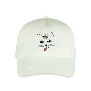 Süßes Katzengesicht mit Zunge - Kinder Bio Basecap - Helles Mintgrün - Vorne