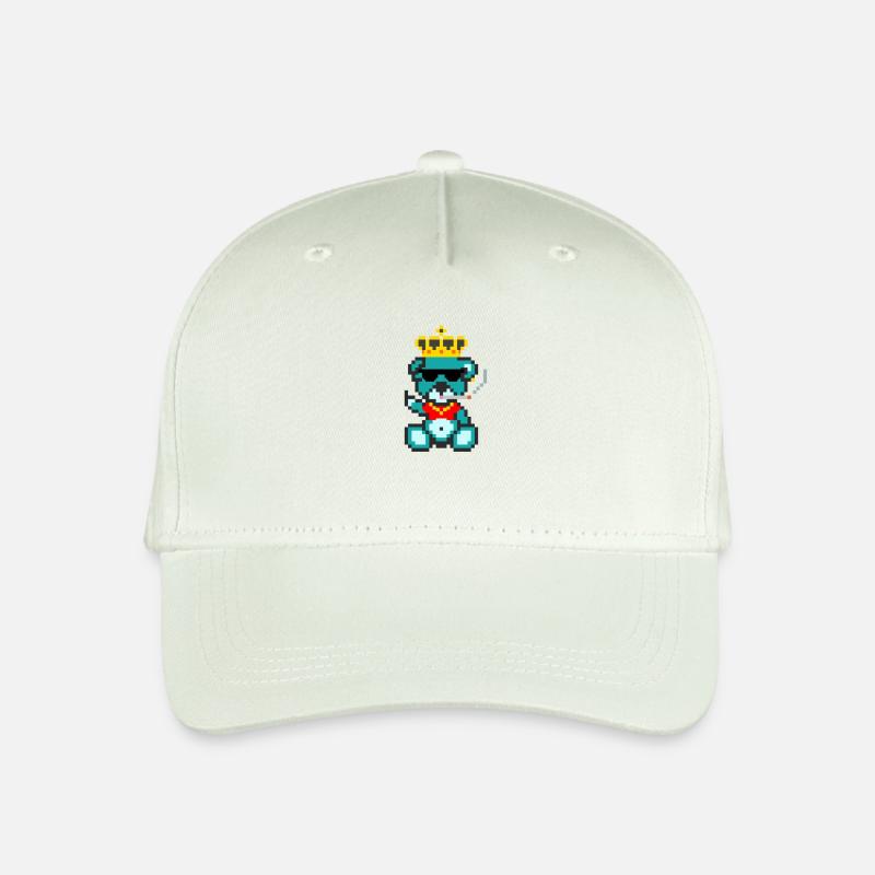 Pixel-Bären-König - Kinder Bio Basecap - Helles Mintgrün