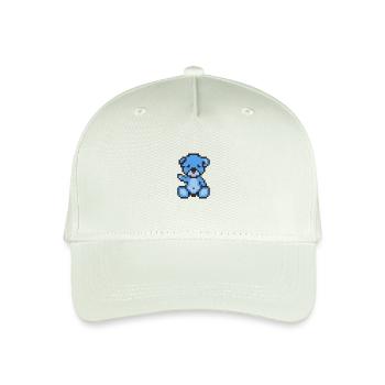 Pixel Bär Blauer Himmel - Kinder Bio Basecap - Helles Mintgrün - Vorne