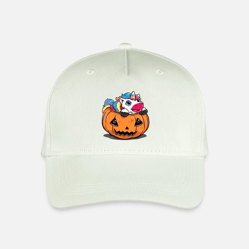 Halloween Kostüm lustig Katze süß Kürbis Geschenk - Kinder Bio Basecap - Helles Mintgrün