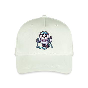 Schneeeule Skifahrer Winter Skiurlaub - Kinder Bio Basecap - Helles Mintgrün - Vorne