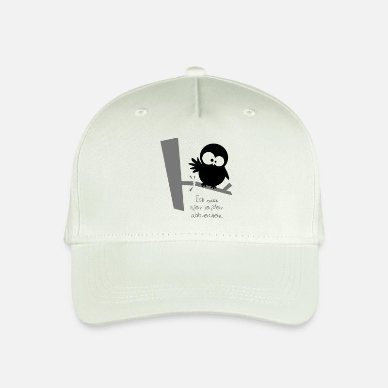 Eine Eule // Ich muss hier leider abbrechen. - Kinder Bio Basecap - Helles Mintgrün