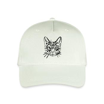 Katze, Mieze, Miezekatze, Geschenk, Geschenkidee - Kinder Bio Basecap - Helles Mintgrün - Vorne