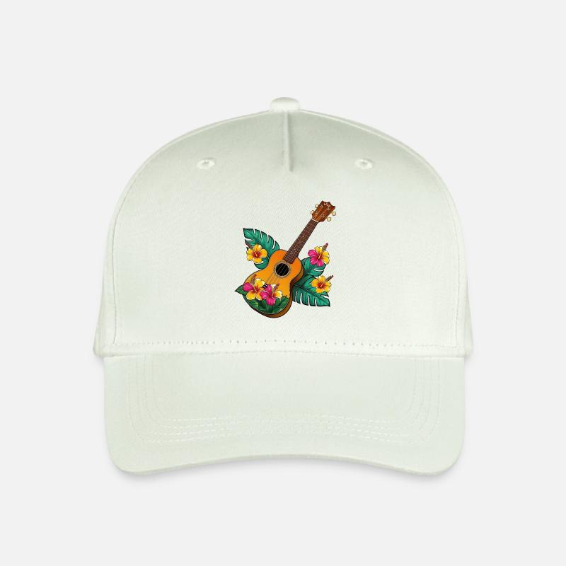 Ukulele with flowers colorful - Kinder Bio Basecap - Helles Mintgrün
