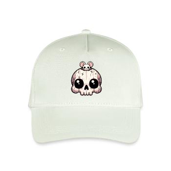 Lustiger kleiner Skull mit kleiner Maus - Kinder Bio Basecap - Helles Mintgrün - Vorne