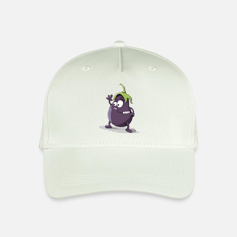 Lustige Aubergine Gemüse mit Gesicht Geschenkiddee - Kinder Bio Basecap - Helles Mintgrün