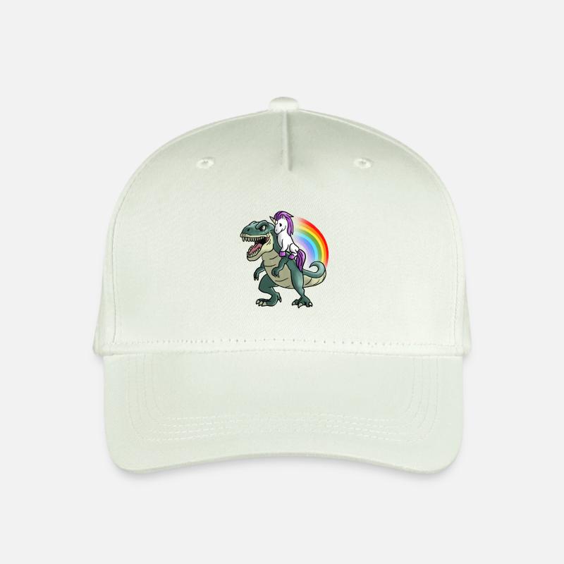 Einhorn Dinosaurier T-Rex Regenbogen Geschenk - Kinder Bio Basecap - Helles Mintgrün