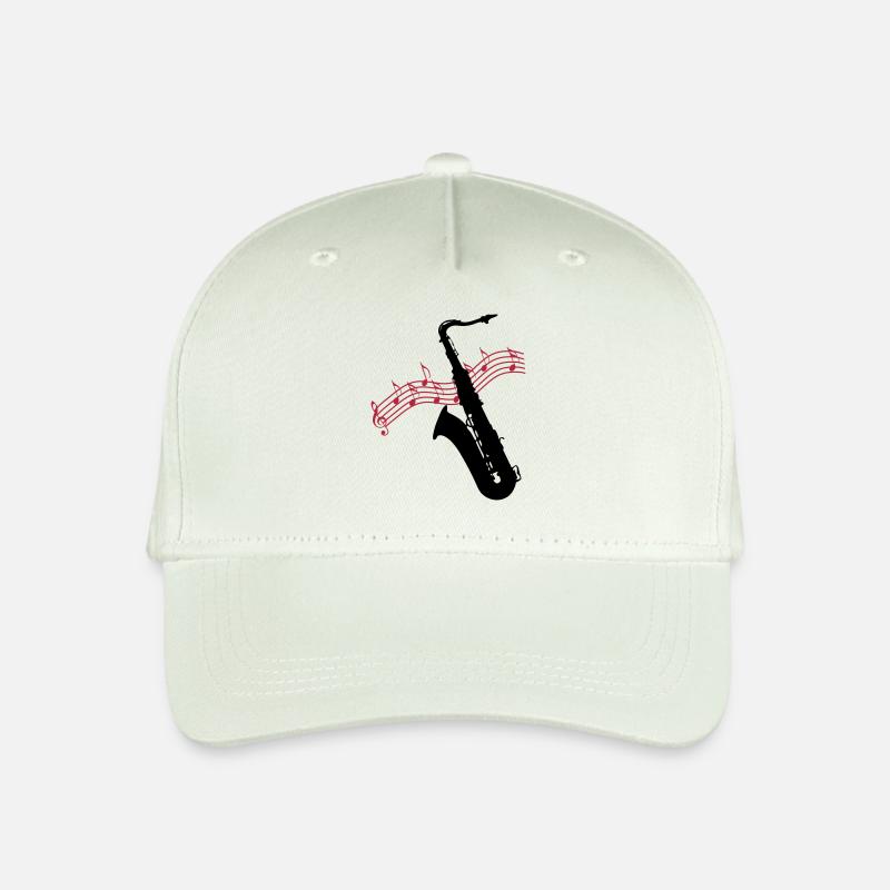 Saxofon / Noten - Kinder Bio Basecap - Helles Mintgrün
