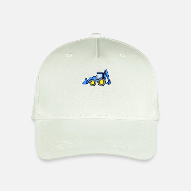 Bagger Fahrzeug Baustelle - Kinder Bio Basecap - Helles Mintgrün