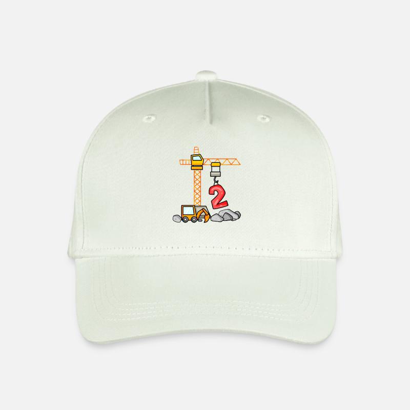 Kinder Geburtstagsshirt Bagger 2 Junge Baustelle 2 - Kinder Bio Basecap - Helles Mintgrün