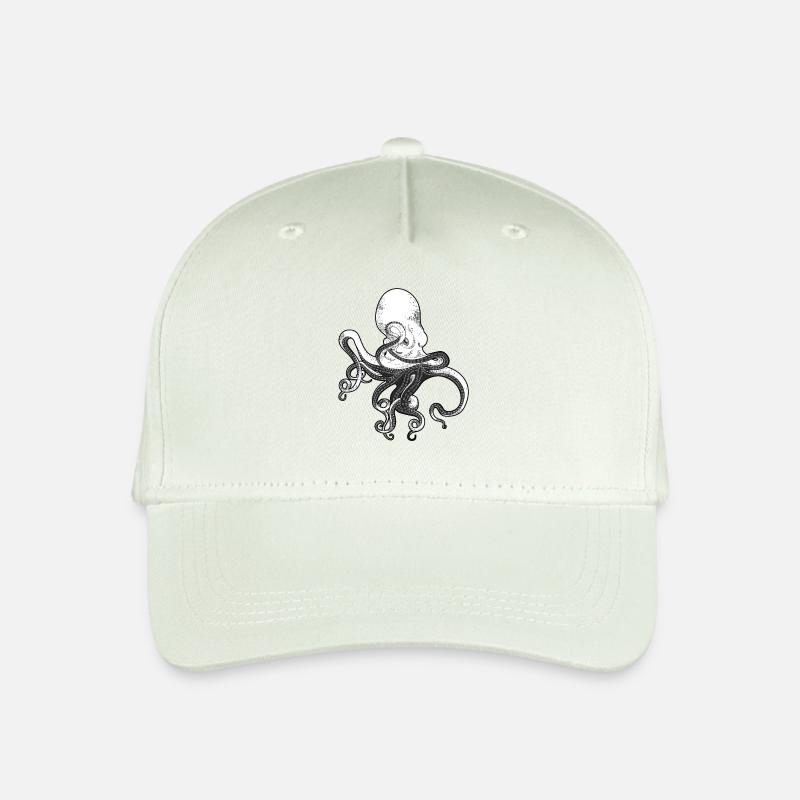 Oktopus Krake Tintenfisch Meeresfrüchte Calamaris - Kinder Bio Basecap - Helles Mintgrün