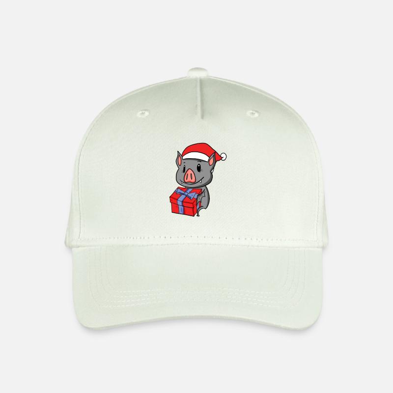 Weihnachten Fledermaus Baby mit Geschenk - Kinder Bio Basecap - Helles Mintgrün