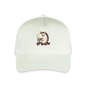 Unicorn on tricycle funny whimsical mythical creature - Organic Kids’ Baseball Cap - light mint green - Front