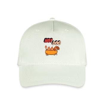 Funny Hot Dog.Funny Food Pun - Organic Kids’ Baseball Cap - light mint green - Front