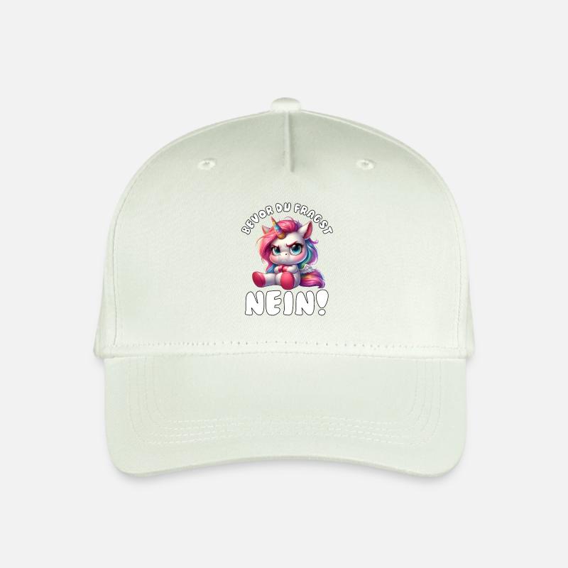 Lustiges Einhorn mit Spruch - Kinder Bio Basecap - Helles Mintgrün