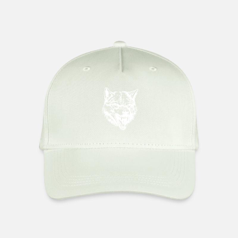 Wolf Tier - Kinder Bio Basecap - Helles Mintgrün