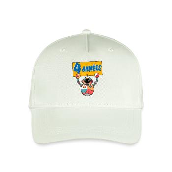 J'ai quatre ans, quatrième anniversaire avec robot - Casquette de baseball bio Enfant - vert menthe clair - Devant