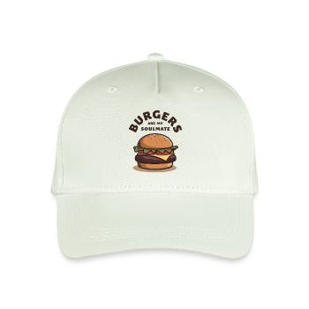Burgers are my Soulmate Hamburger Fast Food - Kinder Bio Basecap - Helles Mintgrün - Vorne