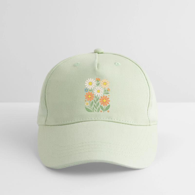 Boho Retro Daisy Pattern Retro Organic Kids’ Baseball Cap