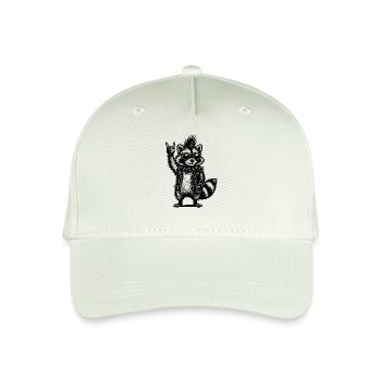 Rock Musik Waschbär Lustig Humor Geschenkidee - Kinder Bio Basecap - Helles Mintgrün - Vorne