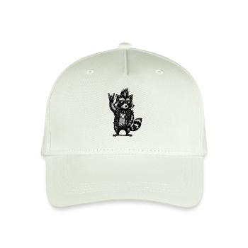 Rock Musik Waschbär Lustig Humor Geschenkidee - Kinder Bio Basecap - Helles Mintgrün - Vorne