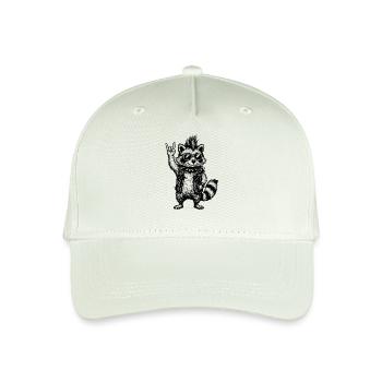 Rock Musik Waschbär Lustig Humor Geschenkidee - Kinder Bio Basecap - Helles Mintgrün - Vorne