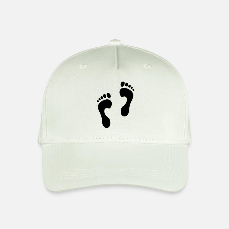 Fußabdrücke 2 - Kinder Bio Basecap - Helles Mintgrün
