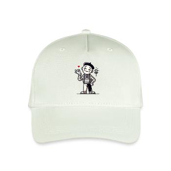 Fröhlicher französischer Mime - Kinder Bio Basecap - Helles Mintgrün - Vorne