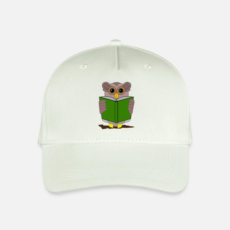 owl eule kautz uhu books buch buecher lesen - Kinder Bio Basecap - Helles Mintgrün