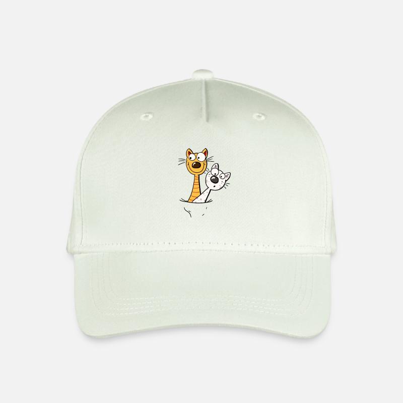 Zwei lustige Katzen im Shirt - Katze - Kitten -Fun - Kinder Bio Basecap - Helles Mintgrün