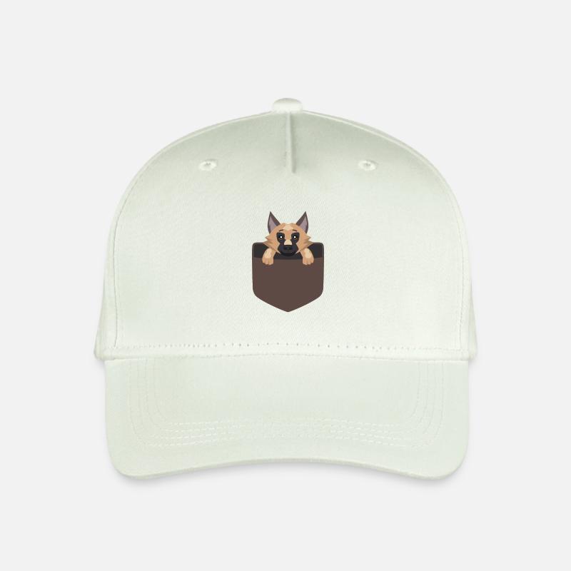 Schäferhund in Tasche Welpe süss Geschenk - Kinder Bio Basecap - Helles Mintgrün