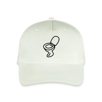 Toilette Klo Design WC Schwarz - Kinder Bio Basecap - Helles Mintgrün - Vorne