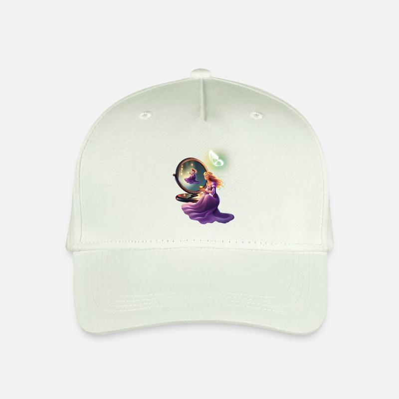Prinzessin vor Spiegel - Kinder Bio Basecap - Helles Mintgrün