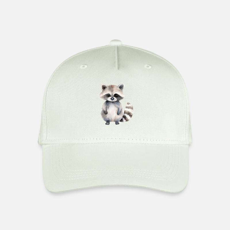 Waschbär Lena - Kinder Bio Basecap - Helles Mintgrün