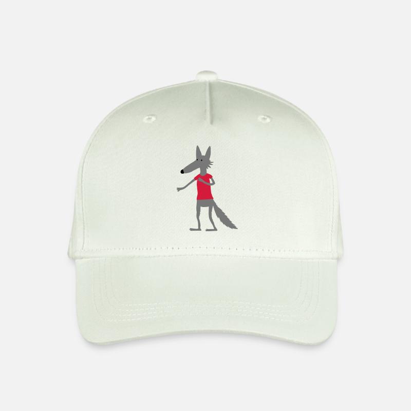 Wolf (Flexdruck) - Kinder Bio Basecap - Helles Mintgrün