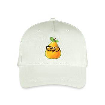 Süße Nerdy Birne mit Brille – Lustiges - Kinder Bio Basecap - Helles Mintgrün - Vorne