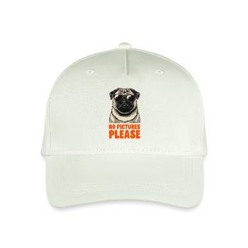 Pug with Sunglasses - No Pictures Please - Privacy - Kinder Bio Basecap - Helles Mintgrün - Vorne