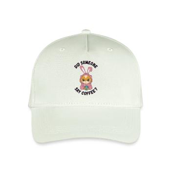 Did Someone Say Coffee? Moody Cat in Bunny Ears - Organic Kids’ Baseball Cap - light mint green - Front