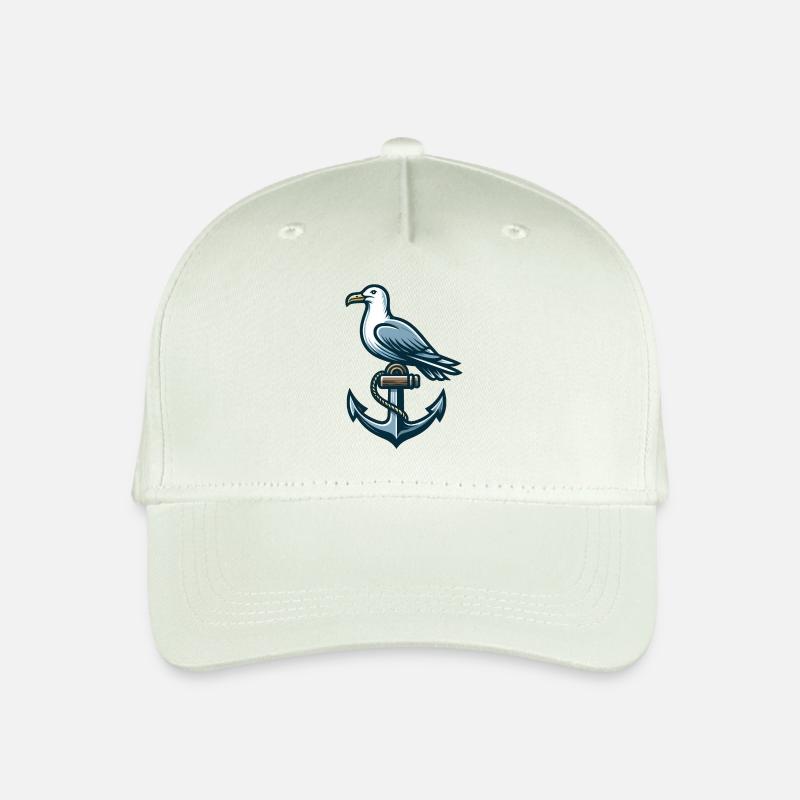 Anker mit Möwe - Kinder Bio Basecap - Helles Mintgrün