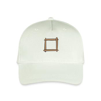 Dekorativer Holzrahmen / Bilderrahmen. Vorlage. - Kinder Bio Basecap - Helles Mintgrün - Vorne