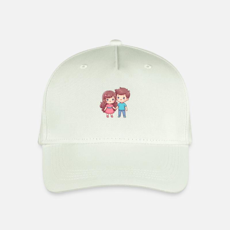 Comic Paar - Kinder Bio Basecap - Helles Mintgrün