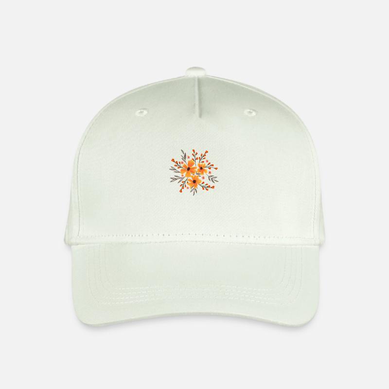 Herbstblumen, Aquarellblumen in Herbstfarben - Kinder Bio Basecap - Helles Mintgrün