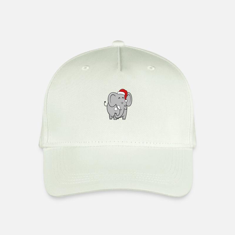 Glücklicher Weihnachtlicher Elefant - Kinder Bio Basecap - Helles Mintgrün